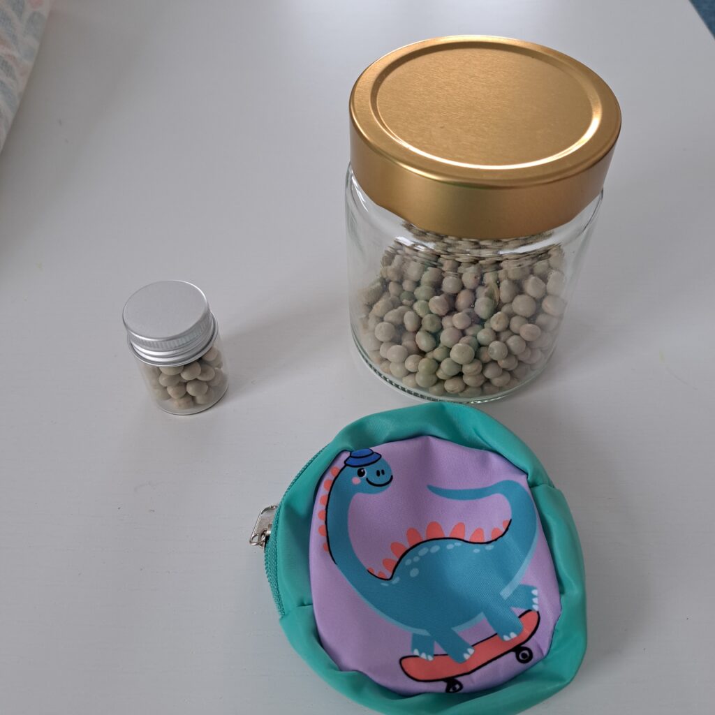 Schöne Erlebnisse sammeln und als Erbsen in ein Säckchen füllen.